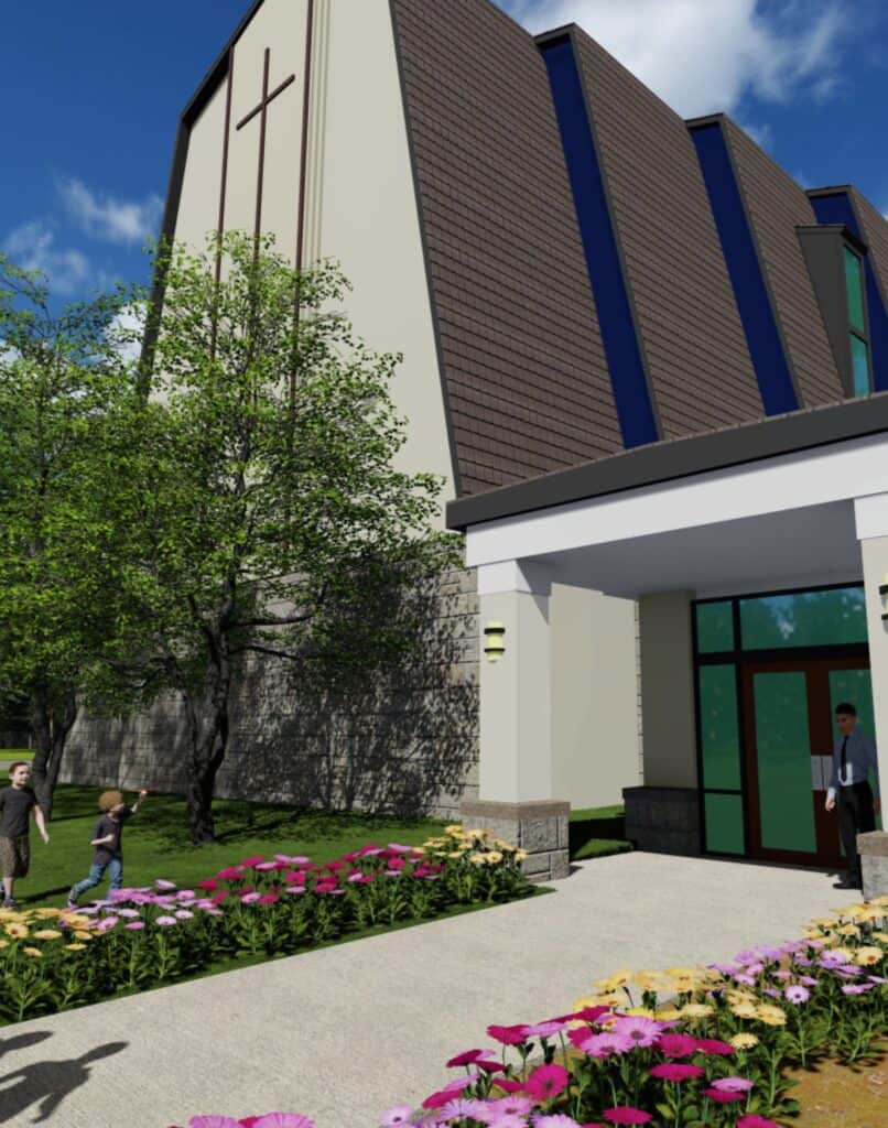 Rendering of proposed accessible walkway to the church